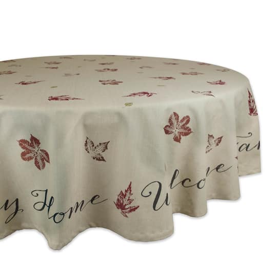DII® 70" Rustic Leaves Print Round Tablecloth | Michaels®